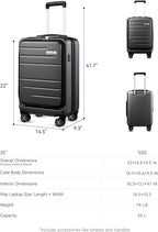 LUGGEX Carry On Luggage 22x14x9 Airline Approved, Polycarbonate Hard Suitcase - Image 8