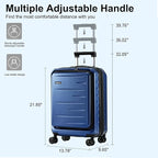 Expandable Carry On Luggage Airline Approved, 20 Inch Lightweight ABS+PC Hard - Image 9