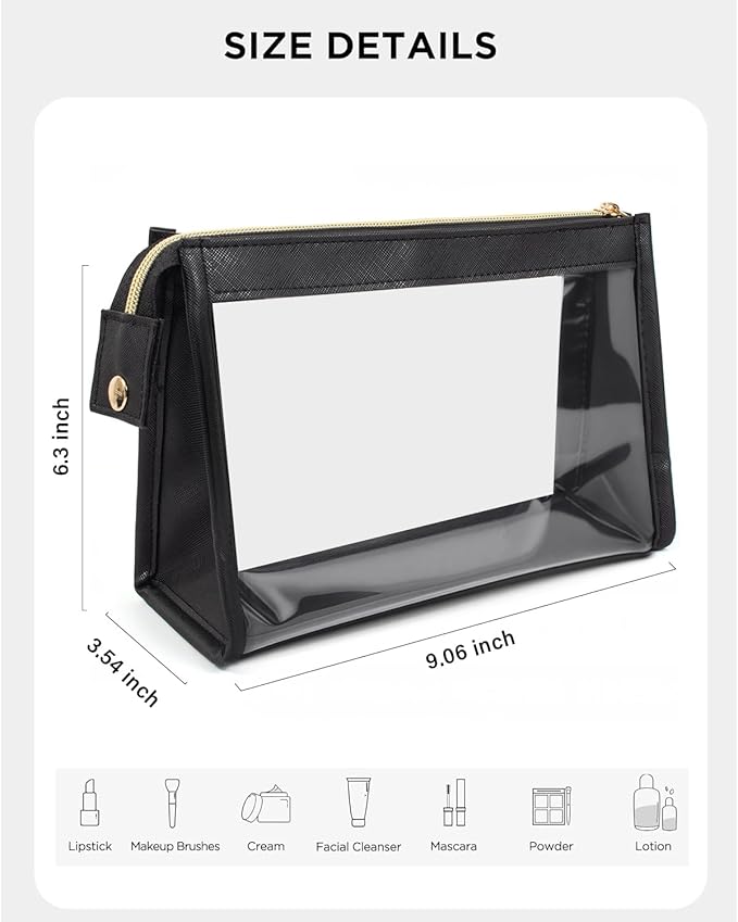 Small Clear Makeup Bag, Waterproof Clear Travel Toiletry Bag Case Cosmetic Bag - Image 5