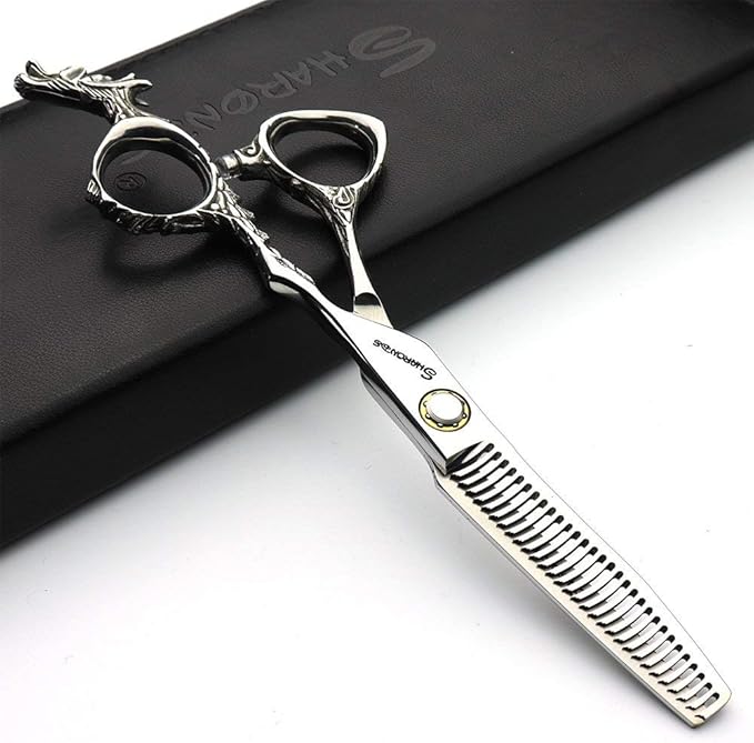 Sharonds 6/7 inch Professional Hair Cutting Scissors Set Hair Cutting Scissors Thinning Teeth Shears Set,Sliver Scissors,Barber,Salon,Hairdressing Scissors Kit,Japanese 440C Scissors (6-inch 2pc)