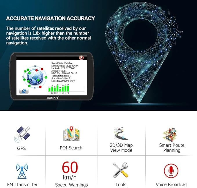 GPS Navigator for Car, 9 inch Touch Screen Car GPS, Support Voice Turn - Image 5