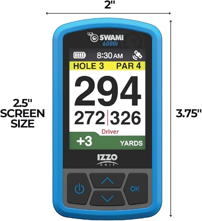 Izzo Swami 6000 Handheld Golf GPS Water-Resistant Color Display - Image 6