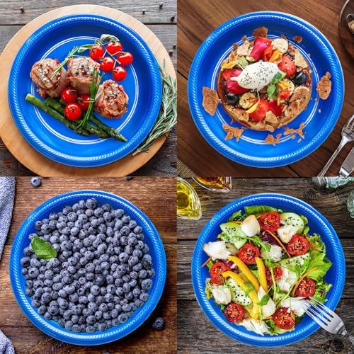 100 Pcs 10 Inch Blue Plates (Blue / 100 Pcs)