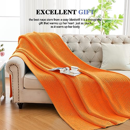 Knitted Weighted Blanket (33-orange / 60" x 80" | 15lbs)