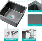 Black 18 inch Undermount Kitchen Sink - Image 4