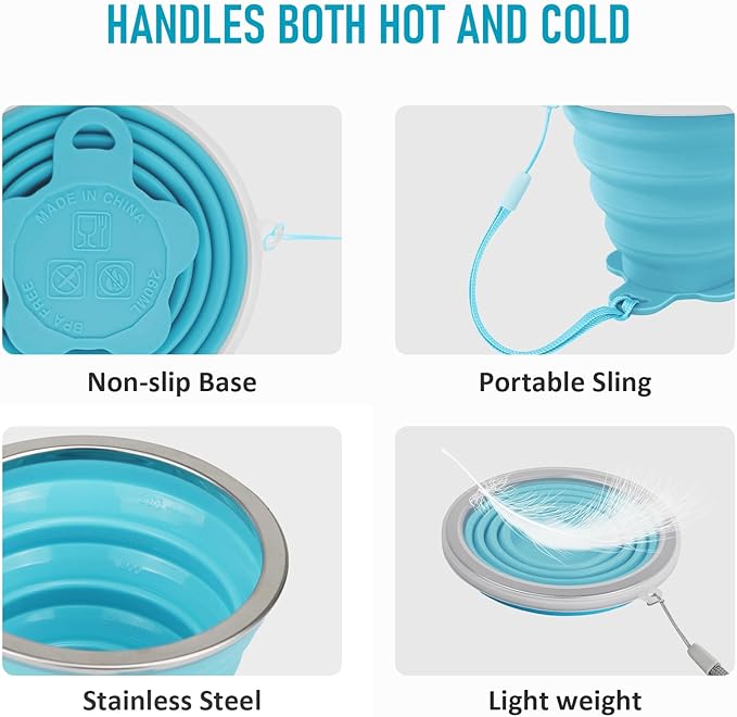 JBER Silicone Collapsible Travel Cup, Silicone Folding Camping Cup - Image 4