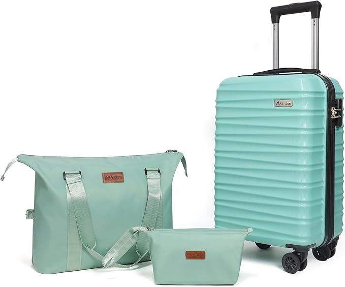 Luggage Set 3 Piece Luggage Set ABS hardshell Spinner Wheels Luggage Carry on by Aklsvion