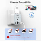 US to India Travel Plug Adapter, Foldable India Power Adapter - Image 3