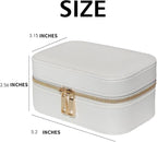 Small Jewelry Travel Case For Womens Small Rectangle PU Leather Jewelry Box - Image 4