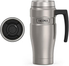 THERMOS Stainless King Vacuum-Insulated Travel Mug, 16 Ounce, Matte Stainless by Thermos