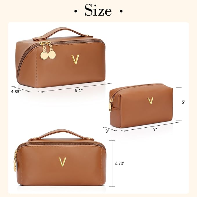 Birthday Gifts for Women Teen Girl, Personalized Initial Makeup Organizer Bag - Image 5
