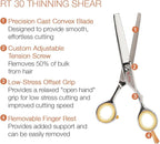 Cricket Centrix Roc-It Dog Professional Stylist 5.75” Hair Cutting Shear and 30T Thinning Scissor Duo Set