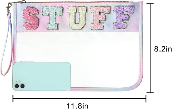 DYSHAYEN Chenille Letter Clear Zipper Pouch - Image 4