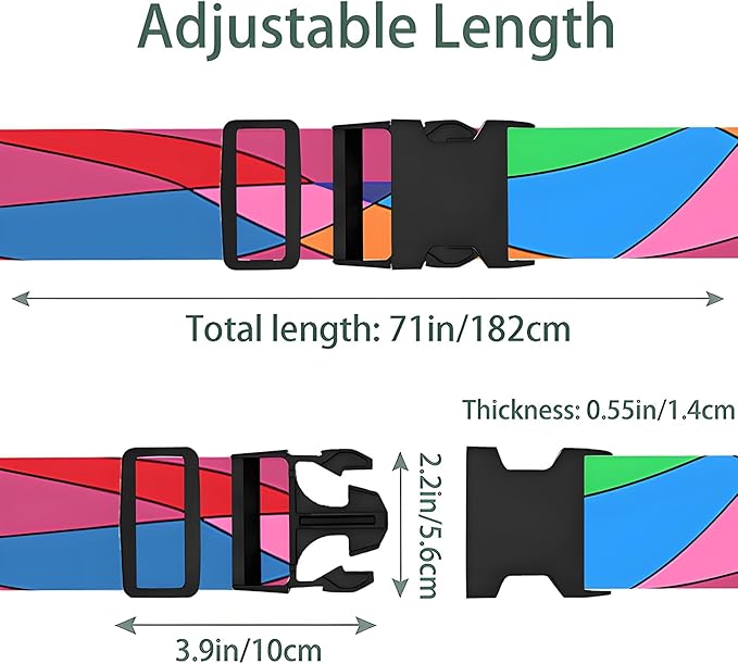 Colorful Luggage Straps for Suitcases, Adjustable Luggage Travel Belts to Keep - Image 2