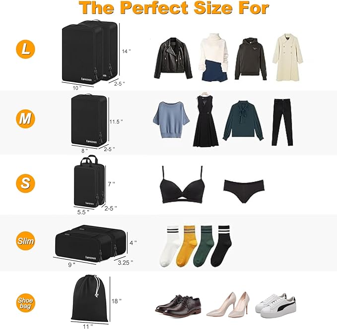 8 Set Compression Packing Cubes - Image 6