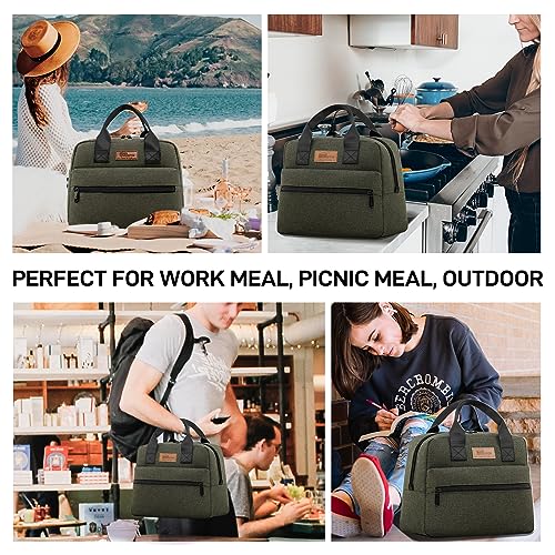 Insulated Lunch Bag for Women Men (Green)