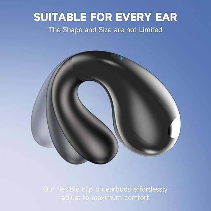 Open Ear Earbuds Wireless Bluetooth 5.4 Earphones, Flexible Clip On Ear buds - Image 6