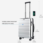 KROSER Carry On Luggage with Spinner Wheels & Built-in TSA Lock, Expandable Top - Image 2