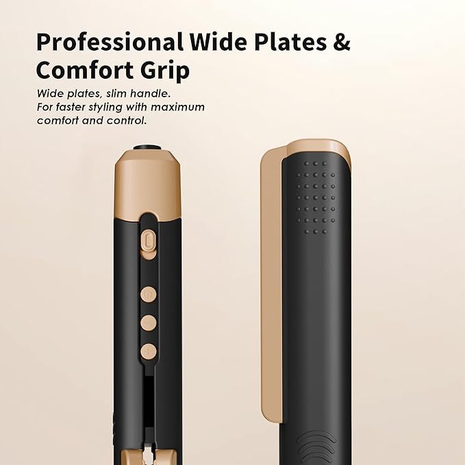 Hair Straightener Flat Iron, 1 3/4" Wide Ceramic Plates Ionic Dual Voltage Straightener for Thick Hair Women, 210℉-450℉ Fast Heating for Shiny and Smooth Results