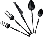 Gugrida Black Silverware Set, 5-Piece 18/10 Stainless Steel Flatware Cutlery Set by Gugrida