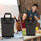 opux Two Bottle Wine Bag Carrier Tote, Insulated Leakproof 2 Bottle Wine Cooler - Image 8