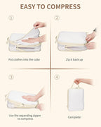 ECOHUB 6 Set Compression Packing Cubes, Lightweight Beach Vacation Travel - Image 6