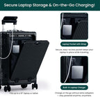 Nobl Travel Carry On Luggage, Noble Zipperless Aluminum Frame PC Hard Shell - Image 2