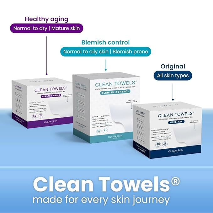 Clean Skin Club Clean Towels XL®, 100% USDA Biobased Face Towel, Disposable - Image 10