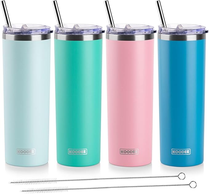 koodee 20 oz Stainless Steel Skinny Tumbler Double Wall Insulated Water Tumbler by koodee