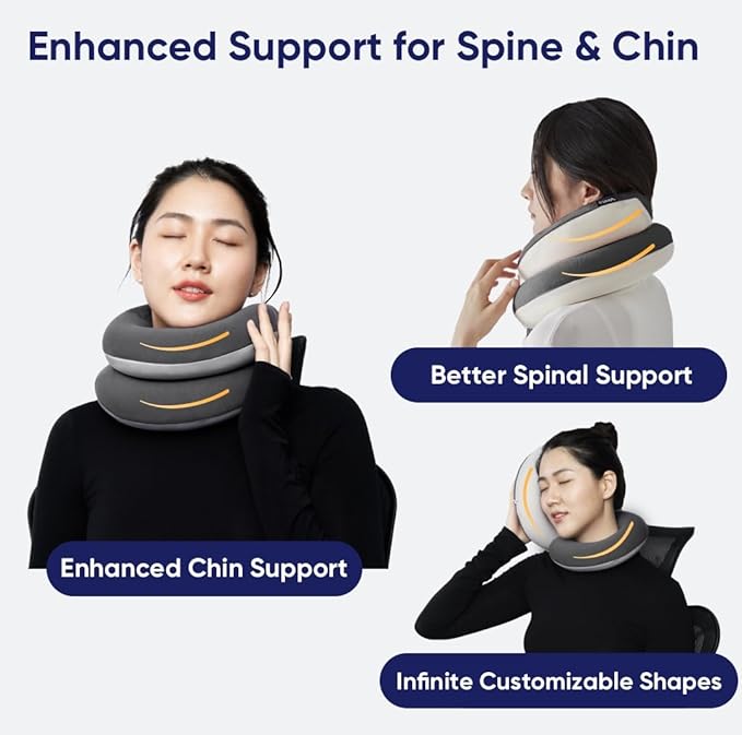 Vesta Loop Neck Pillow for Travel, Spiral Wrapping Design for Enhanced Chin & - Image 4
