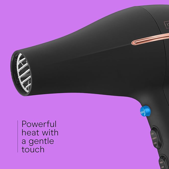 INFINITI PRO by CONAIR Hair Dryer, 1875W Blow Dryer with Diffuser and Concentrator, Ceramic Technology, 3 Heat & 2 Speed Settings, Cold Shot Button, Black