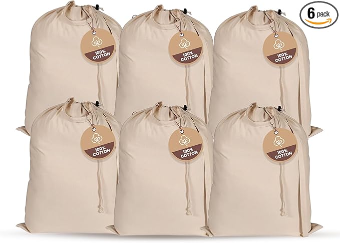 LFH Home Large Premium 100% Cotton Canvas Laundry Bag by LFHHomePrivateLimited