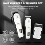 Hair Clippers for Men, Professional Barber Clippers and Trimmer Set, Mens Cordless Clipper, 3 pcs setHair Cutting Kit for Men