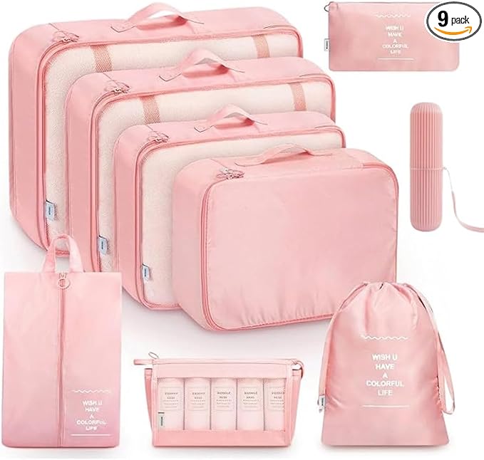 9 Set Packing Cubes for Suitcases, Aydicon Travel Luggage Packing Organizers by Unknown