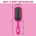 The Knot Dr. hair brush by Conair - Detangling hair brush - Removes Knots and Tangles in wet or dry Hair - hair brushes for women - Pink