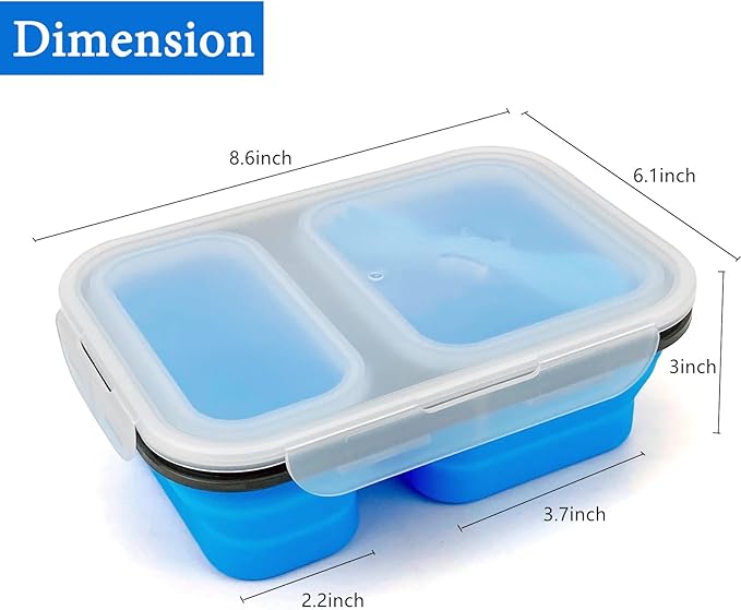 2 Compartments Collapsible Airtight Bento Box - Image 2