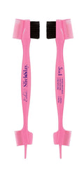 Esha Girl Professional Slick N Slay 5-IN-1 Edge Brush - PACK OF 12 – Gentle Hair Brush Styling Tool, Double Sided Hair Brush, Pintail, Spatula, Wide & Narrow Fine Toothed Combs