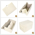 Large 22 Quart Linen Fabric Foldable Storage Bin Cube Organizer Basket - Image 6