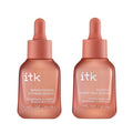 ITK Skincare 2-Part Face Serum Set for Brightening Skin, Correcting Dark Spots + Reducing Fine Lines - Vitamin C AM Face Serum with Light Niacinamide + Clarifying Peptides PM Face Serum with Bakuchiol