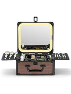 Qislee Makeup Box with A Detachable Lighted Mirror, Waterproof Travel Train Case by Qislee