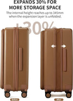 aji Expandable Top Opening 26 Inch Checked Luggage - Image 3
