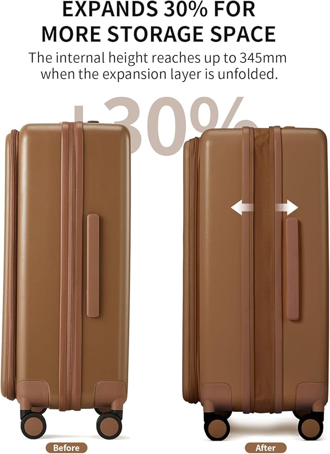 aji Expandable Top Opening 24 Inch Checked Luggage - Image 3