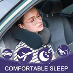 napfun Neck Pillow for Traveling, Upgraded Travel Neck Pillow for Airplane 100% - Image 2