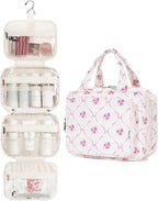 Narwey Hanging Toiletry Bag for Women Travel Makeup Bag Organizer Toiletries - Image 2