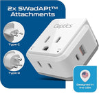 Ceptics India, Maldives Power Plug Adapter Travel Set, 20W PD & QC, Safe Dual - Image 4