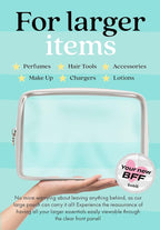 Clear Makeup Bag Zipper Pouch, Transparent Cosmetic Case Organizer, TSA - Image 3