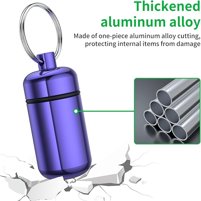 3 Pack Small Pill Box, Airtight Aluminum Alloy Pill Organizer Travel Pill Case - Image 5