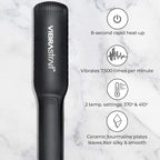 Essential Vibrating Ceramic Tourmaline Ionic Flat Iron, 1.5-inch - Fast, Frizz-Free Ceramic Hair Straightener with Easy, Gentle Glide for Waves, Curls, Smooth Hair