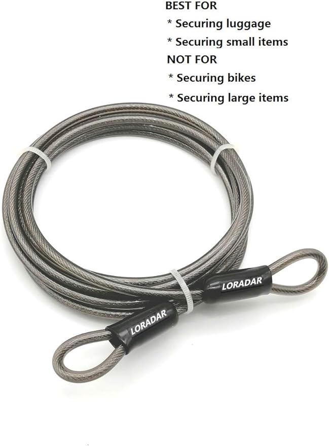 4mm Thick 7FT Security Braided Coated Steel Cable Lock - Image 3