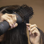 L'ANGE HAIR Le Volume 2-in-1 Titanium Blow Dryer Brush | Frizz Control Blowout Hair Dryer Brush For Drying And Straightening | Volumizing Hot Air Styler For All Hairstyles | Oval Barrel | Black - 60mm